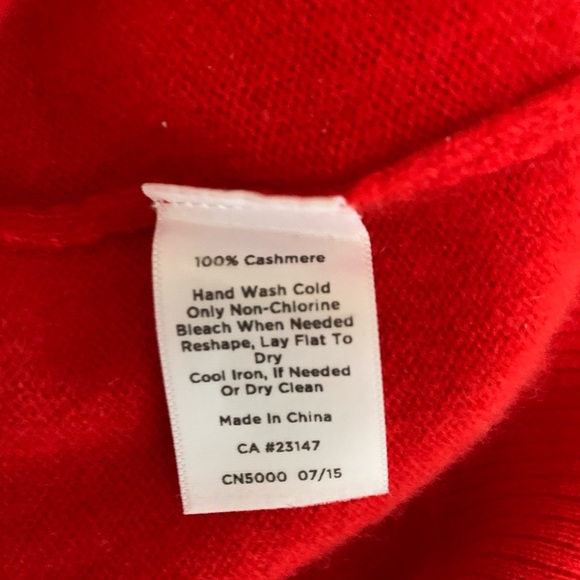 SALE🔥 Talbots Red 100% Pure Cashmere Pullover Sweater 3/4 Sleeves Women’s Small - Picture 8 of 8
